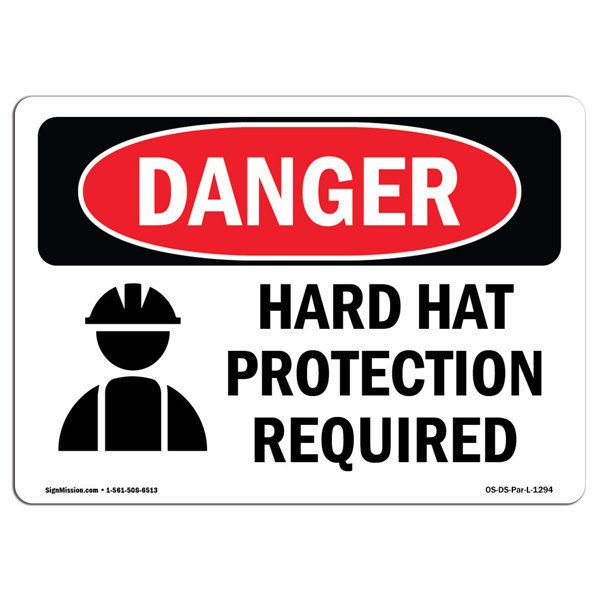 SignMission Hard Hat Protection Required Sign Wayfair